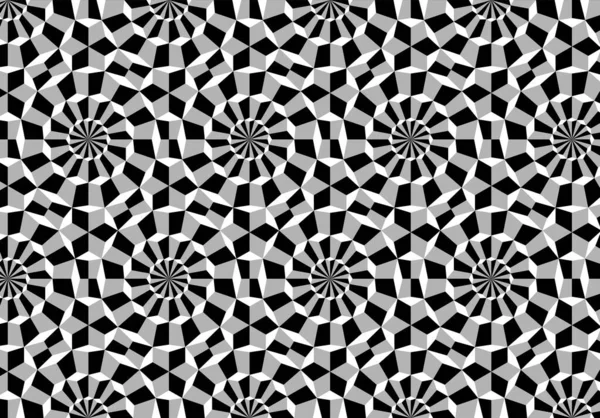 Fond Hypnotique Psychédélique Abstrait Avec Cubes Ronds Effet Rotation Imaginaire — Image vectorielle