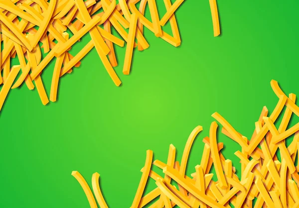 Stekt Potatis Chips Chips Eller Pommes Frites Guld Som Läggs — Stock vektor