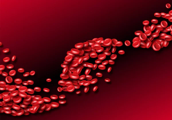 Células Sanguíneas Eritrocitos Rojos Que Fluyen Base Científica Abstracta Con — Archivo Imágenes Vectoriales