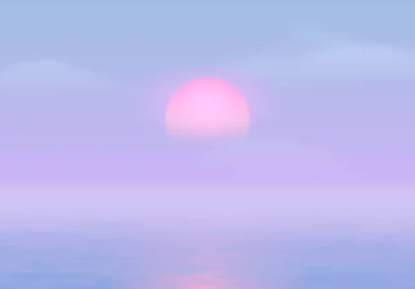 Słońce Nad Morzem Drogi Słońce Vaporwave 90S Stylu Spokojne Niebieskie — Wektor stockowy