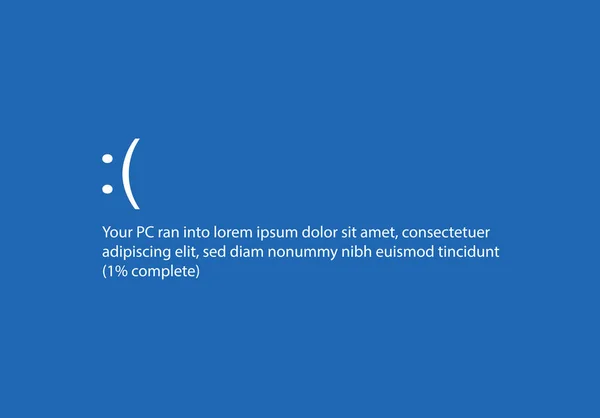 İşletim sistemi hata iletisi ve teknik uyarı işareti olan mavi ekran