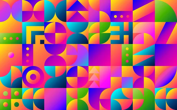 Motif Géométrique Avec Des Formes Style 30S Inspirées Bauhaus Des — Image vectorielle