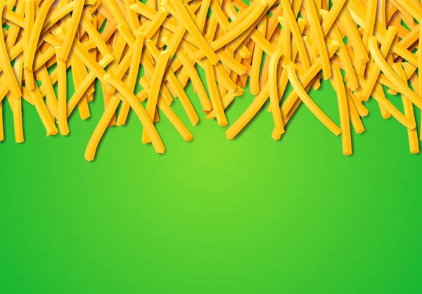 Sült Burgonya Chips Chips Vagy Aranyszínű Hasábburgonya Halom Illusztrációban Tálca — Stock Vector