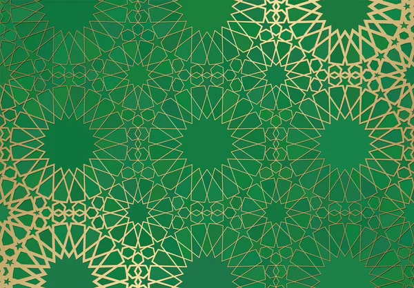 Abstrakcyjne Tło Islamską Ornamentem Arabską Fakturą Geometryczną Złote Wyłożone Płytki — Wektor stockowy