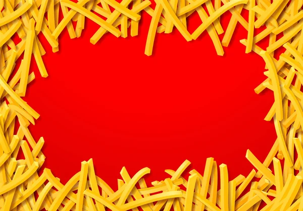 Gefrituurde Aardappelen Chips Chips Gouden Frietjes Die Hoop Worden Gelegd — Stockvector