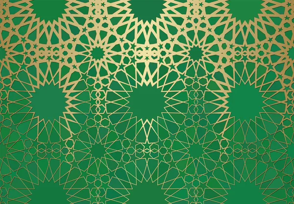 Abstraktní Pozadí Islámským Ornamentem Arabská Geometrická Textura Zlaté Lemované Dlaždice — Stockový vektor