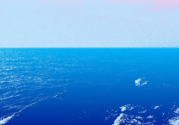 Морской Пейзаж Четкими Точками Ясным Горизонтом — стоковый вектор