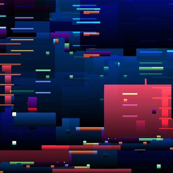 Abstrakter Glitch Hintergrund Mit Bunten Pixel Fehlerlinien Und Digitalen Grafikfehlern — Stockvektor