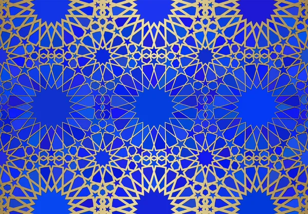 Fundo Abstrato Com Ornamento Islâmico Textura Geométrica Árabe Golden Forrado — Vetor de Stock