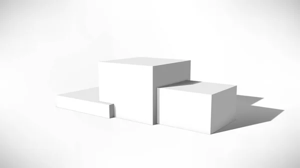 Pedestal Con Cubos Sombra Habitación — Vector de stock