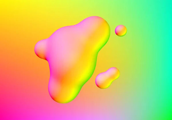 Blobs Liquides Conception Fluide Avec Des Couleurs Intenses Vibrantes Volant — Image vectorielle