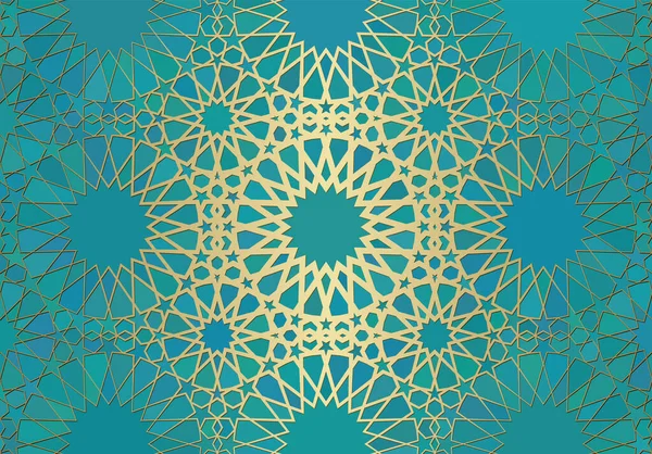 伊斯兰装饰 阿拉伯几何质感 色彩艳丽的玻璃窗背景上的金色衬里花纹 — 图库矢量图片#
