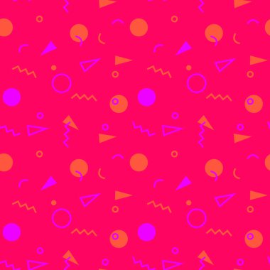 80 'lerin Memphis tarzına ve canlı psikedelik renklerine sahip kusursuz bir desen.