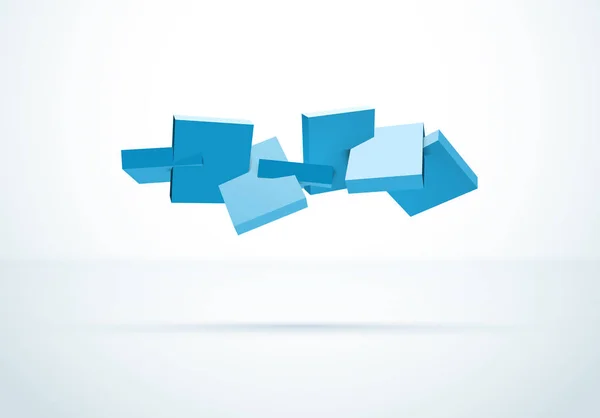 Abstract Achtergrond Met Blauwe Blokjes Beweging — Stockvector
