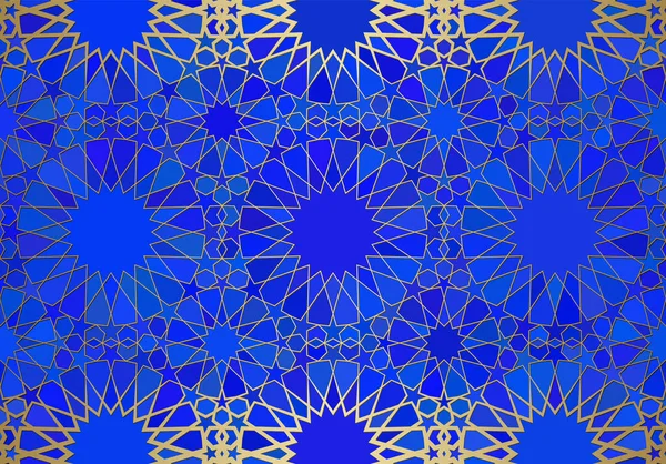 Abstracte Achtergrond Met Islamitisch Ornament Arabische Geometrische Textuur Gouden Betegelde — Stockvector