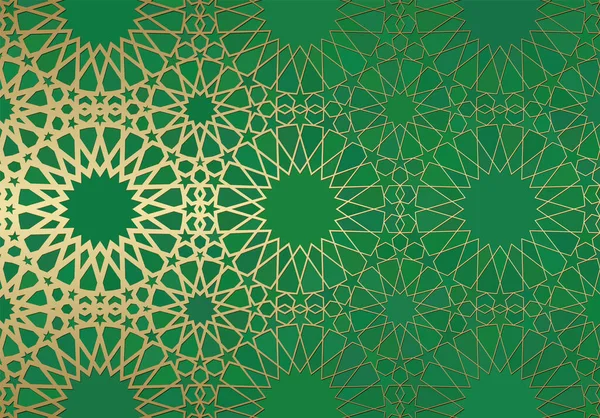 Абстрактний Фон Ісламським Орнаментом Арабською Геометричною Текстурою Золотий Облицьований Плитковий — стоковий вектор