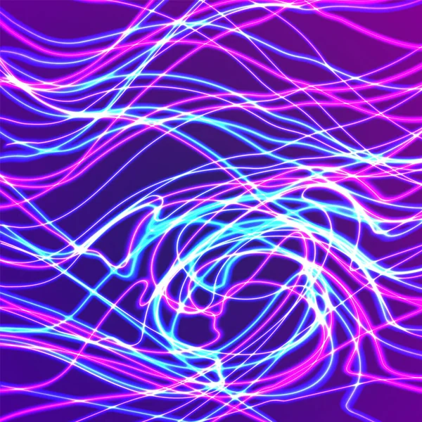 Neon Linjer Bakgrund Med Glödande Talet Retro Synthwave Stil — Stock vektor