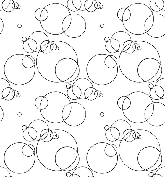 Seamless Monochrome Pattern Ink Circles Drawing — Stock Vector