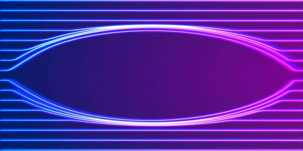 Neon Linjer Bakgrund Med Glödande Talet Retro Synthwave Stil — Stock vektor