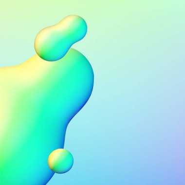 Akışkan tasarım sıvı damlaları ve soyut arka planda uçuşan yoğun renkler