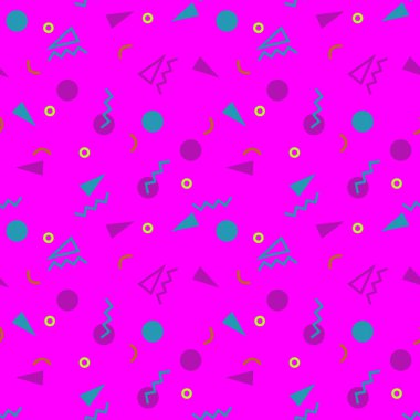 80 'lerin Memphis tarzına ve canlı psikedelik renklerine sahip kusursuz bir desen.