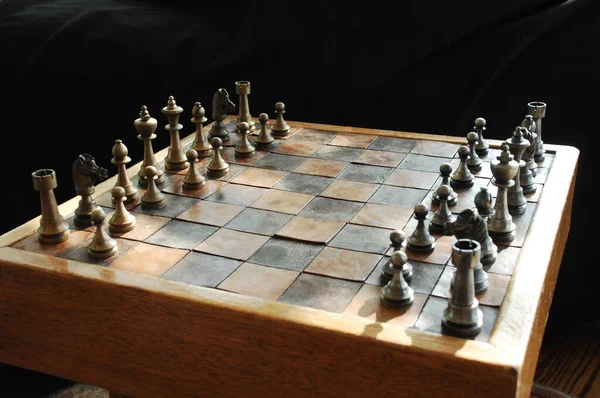 Chess Coins Ett Bord — Stockfoto