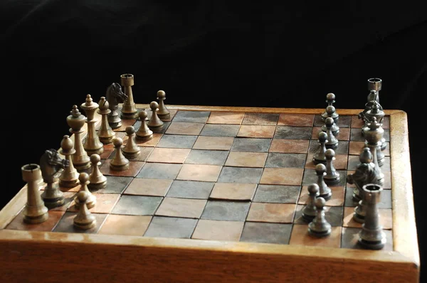 Шахматные Монеты Столе — стоковое фото