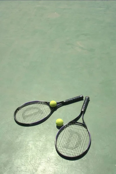Racchetta Tennis Palla Campo — Foto Stock