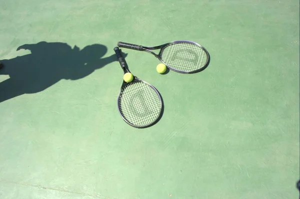 Tennis Racket Ball Court — Stock Photo, Image