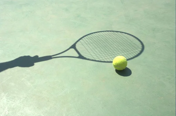 Raqueta Tenis Pelota Pista — Foto de Stock