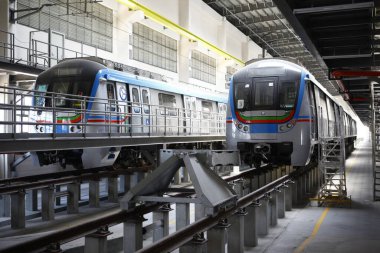 Metro Tren İstasyonu Hyderabad Hindistan 22 Kasım 2022