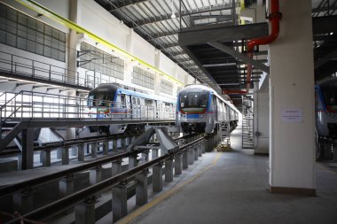 Metro Tren İstasyonu Hyderabad Hindistan 22 Kasım 2022