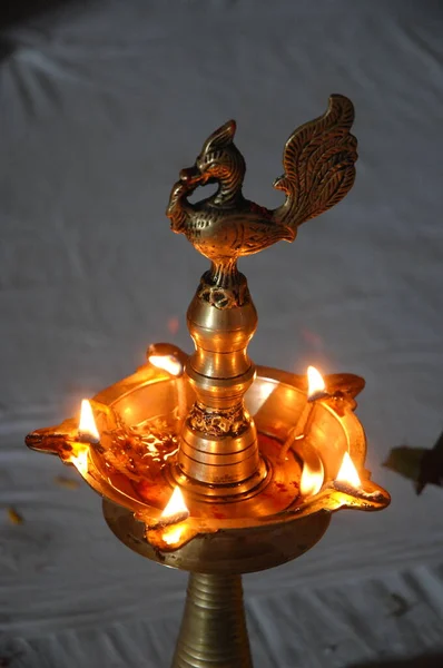 Lampe Huile Dans Temple — Photo