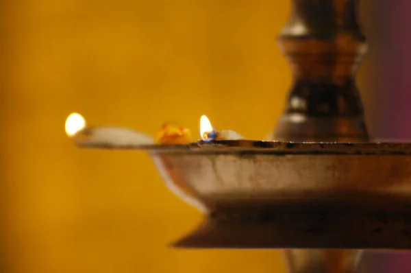 Lampe Huile Dans Temple — Photo