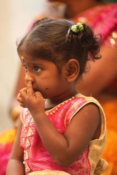Бедная Девочка Ребенок Хайдарабад Индия Декабря 2022 — стоковое фото