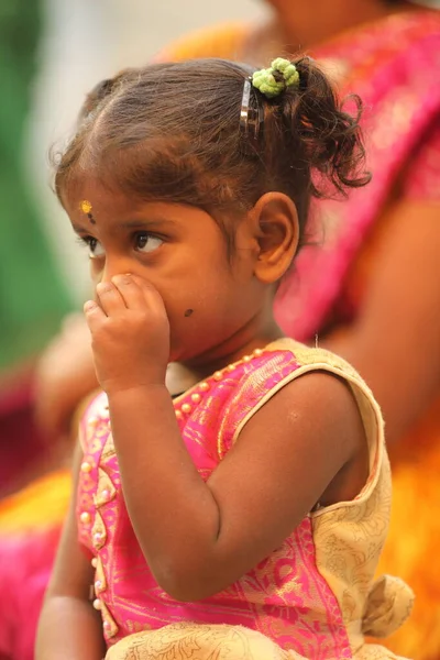 Бедная Девочка Ребенок Хайдарабад Индия Декабря 2022 — стоковое фото