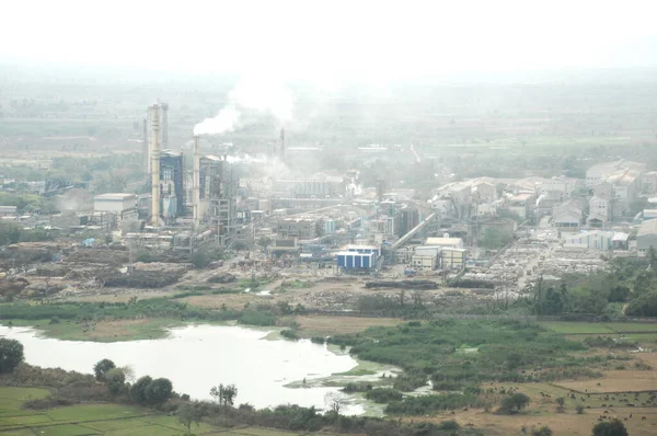 印度工厂的空中景观 图库图片