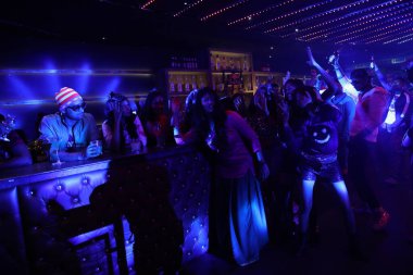 silhouette of People in the pub 5th Jan 2023 Hyderabad India