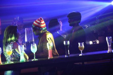 silhouette of People in the pub 5th Jan 2023 Hyderabad India