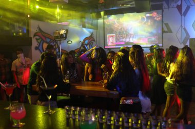 silhouette of People in the pub 5th Jan 2023 Hyderabad India