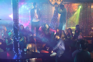 silhouette of People in the pub 5th Jan 2023 Hyderabad India