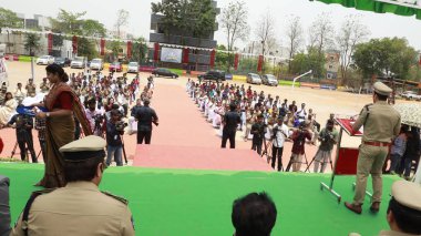 People at political meeting in Hyderabad India 5th March 2023