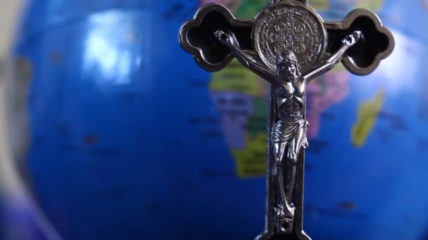 Metal Kościół Krzyż Makro Strzał — Wideo stockowe