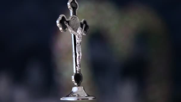 Église Métal Cross Macro Shot — Video