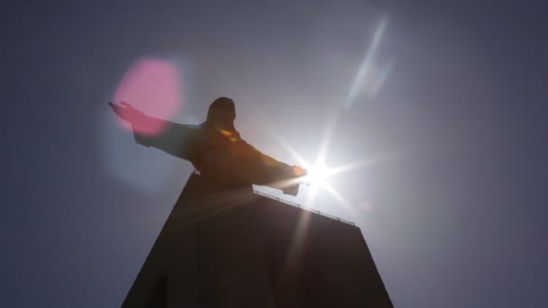 Posąg Chrystusa Kamieniu — Wideo stockowe
