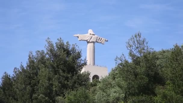 Статуя Христа Камне — стоковое видео