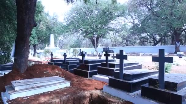 Christian Graveyard India — Stock Video