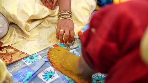 Cérémonie Mariage Hindoue Traditionnelle Indienne — Video