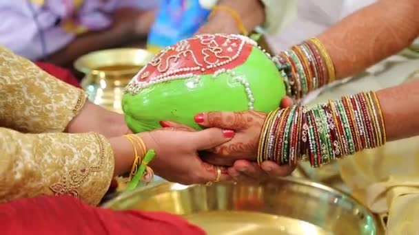 印度传统印度教婚礼 — 图库视频影像