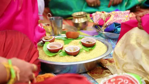 Indian Traditional Hindu Wedding Ceremony — Stok video